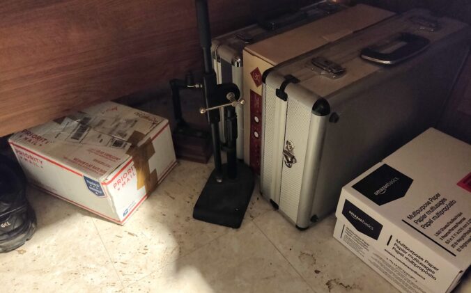 assorted junk under my desk
